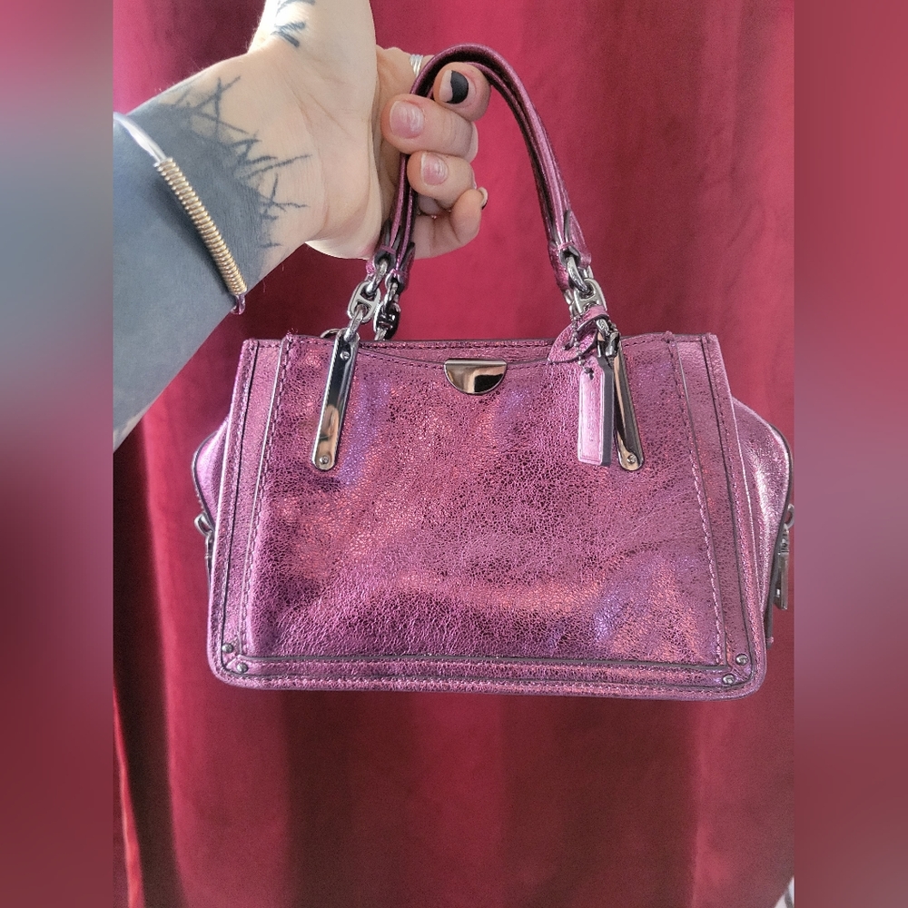 Metallic purple Coach purse